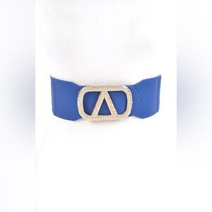 Rhinestone Elastic Statement Belt